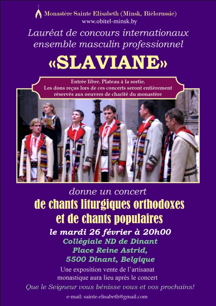 Affiche. Dinant. Chœur professionnel « Les Slaves ». 2013-02-26